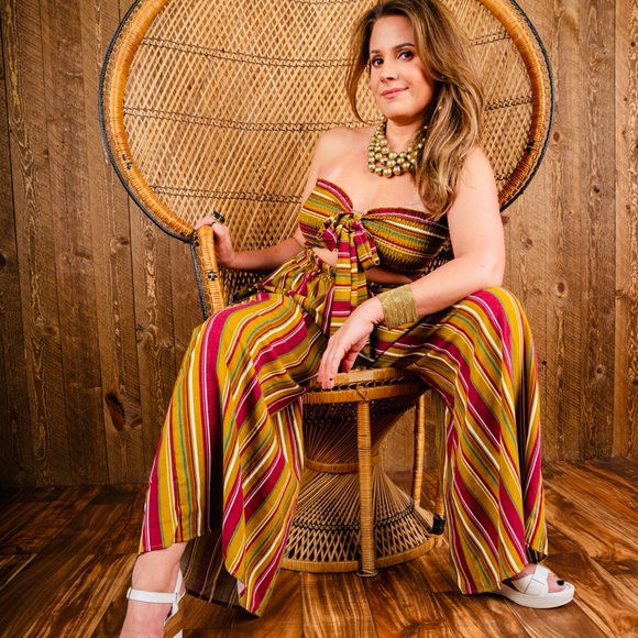 Two Piece Boho style jumpsuit set - Picture 5 of 7